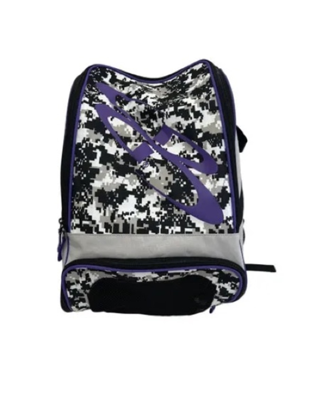 Digital Camo Backpack in Black, White & Purple